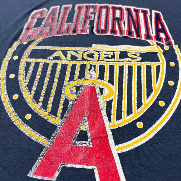 Champion vintage California Angels Baseball T-shirt size large navy blue - Picture 6 of 10